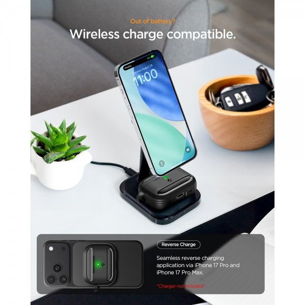 Spigen AirPods Pro 3 Rugged Armor -kuori, mattamusta