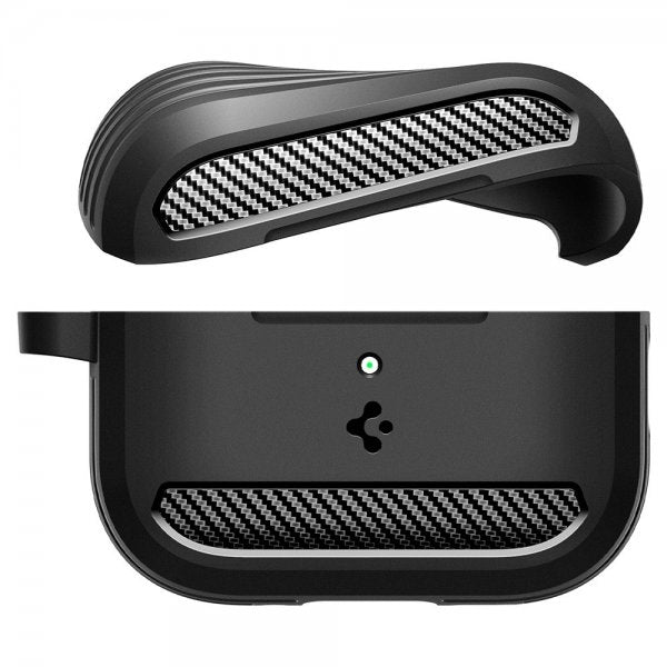 Spigen AirPods Pro 3 Rugged Armor -kuori, mattamusta