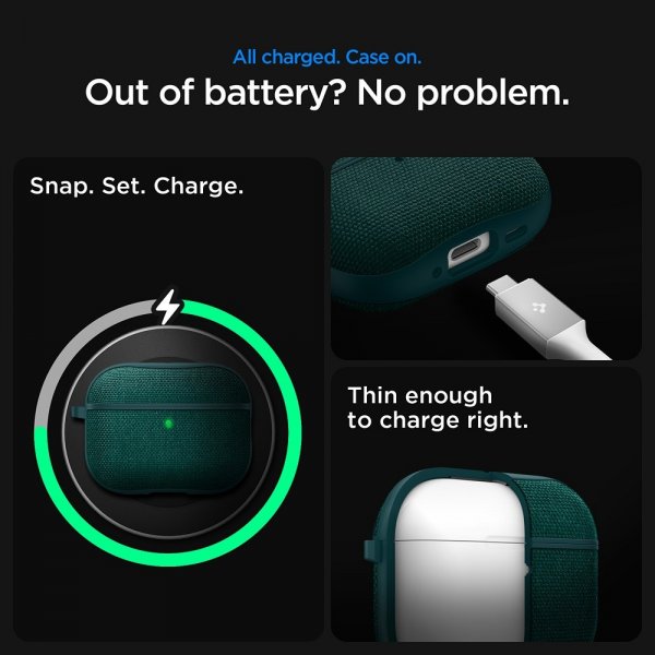 Spigen AirPods Pro 3 Urban Fit -suojakuori, Midnight Green