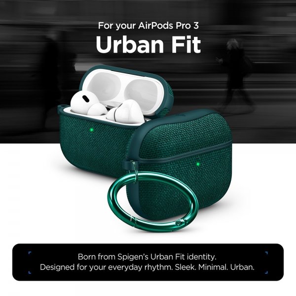 Spigen AirPods Pro 3 Urban Fit -suojakuori, Midnight Green