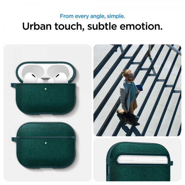 Spigen AirPods Pro 3 Urban Fit -suojakuori, Midnight Green