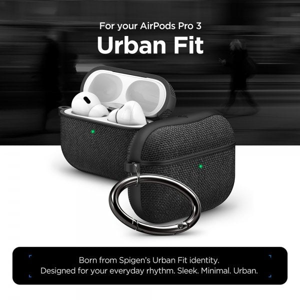 Spigen AirPods Pro 3 Urban Fit -suojakuori, musta