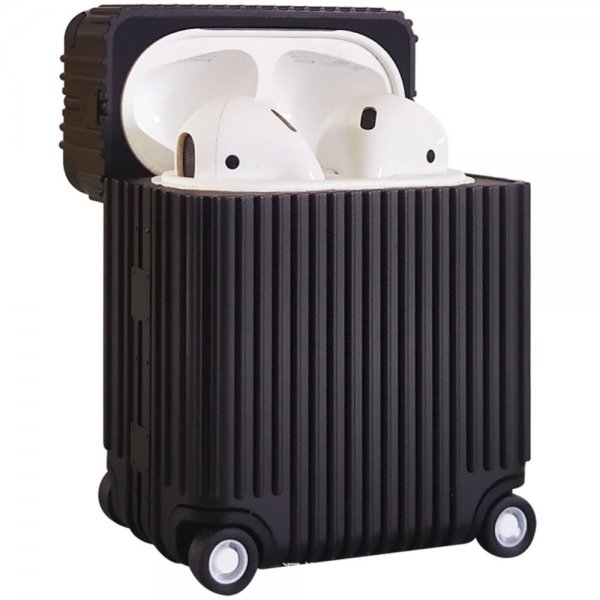 AirPods Pro/AirPods Pro 2 -kuori, matkalaukkudesign, musta