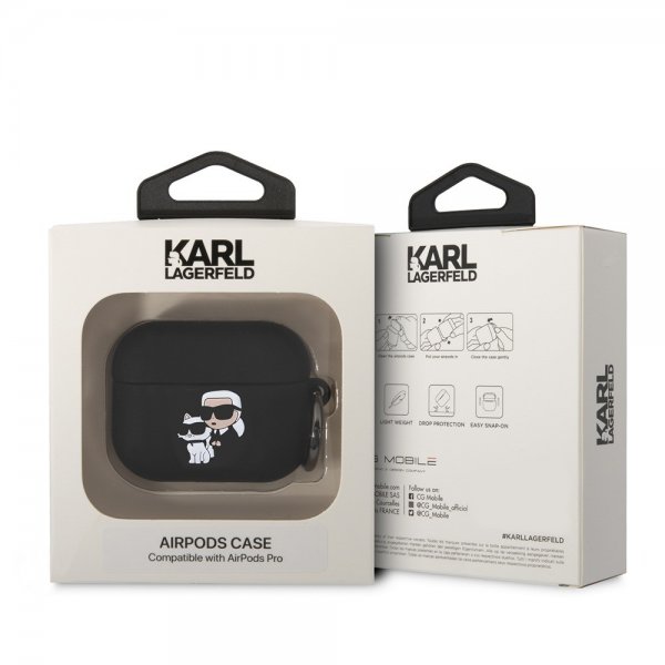 Karl Lagerfeld AirPods Pro -kuori 3D-logolla, musta
