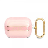 Guess AirPods Pro Kotelo Printed Stripe & Gold Hook Ruusu