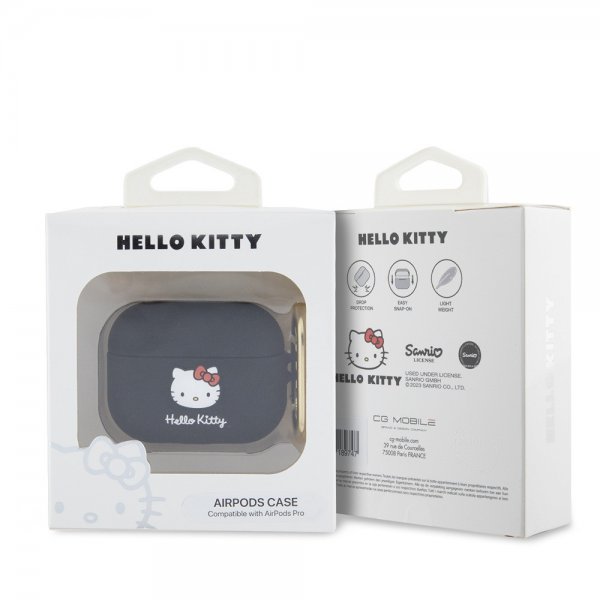 Hello Kitty AirPods Pro -kuoret nestemäisestä silikonista, musta