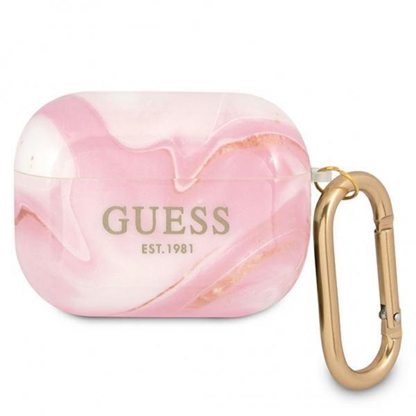Guess AirPods Pro -suojakuori Shiny Marble, pinkki