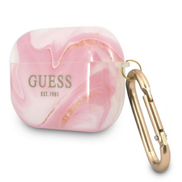 Guess AirPods Pro -suojakuori Shiny Marble, pinkki