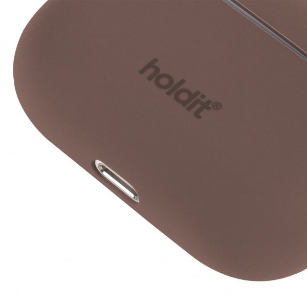 holdit AirPods Pro/AirPods Pro 2 -silikonikuori, Dark Brown