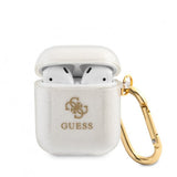 Guess AirPods (1/2) Suojakuori Glitter Case Läpinäkyvä