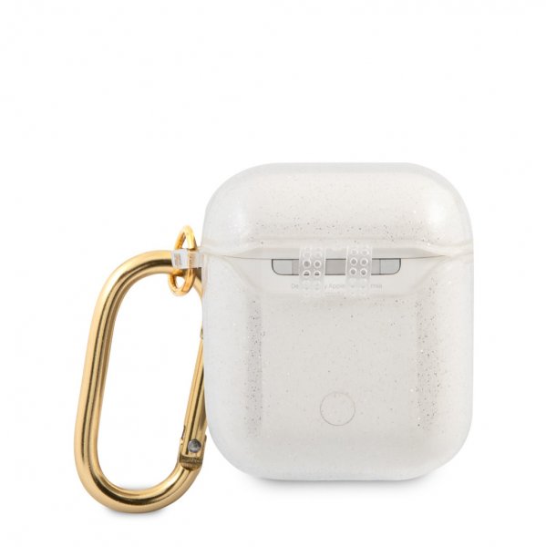 Guess AirPods (1/2) Suojakuori Glitter Case Läpinäkyvä