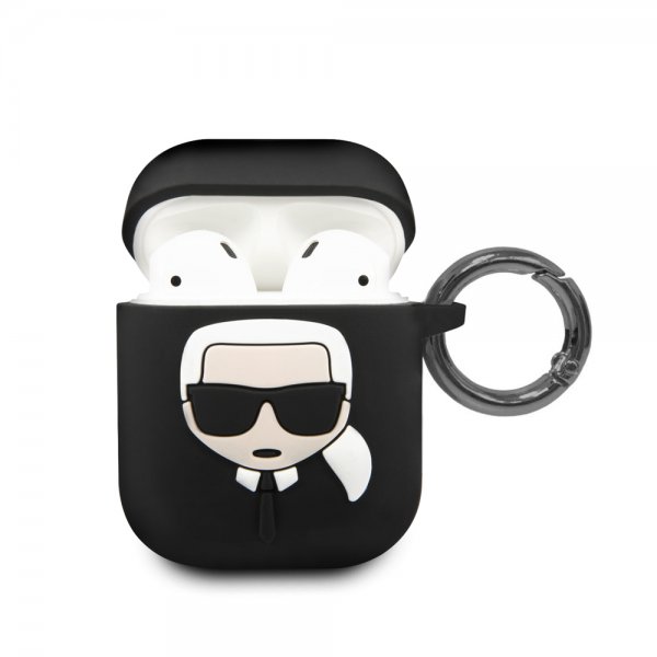 Karl Lagerfeld AirPods (1/2) Kuori Iconic Cover Musta