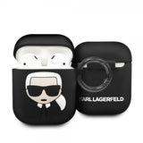 Karl Lagerfeld AirPods (1/2) Kuori Iconic Cover Musta