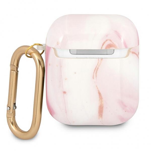 Guess AirPods (1/2) Kuori Shiny Marble Pinkki