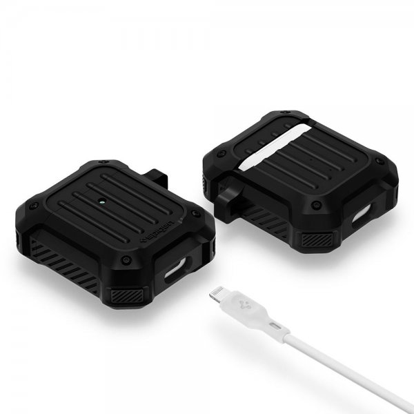 Spigen AirPods (1/2) Tough Armor -suojakuori, musta