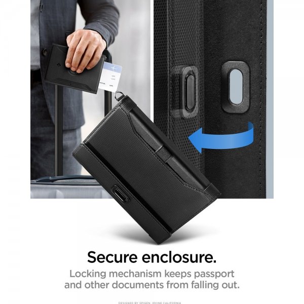 Spigen AirTag Passporttikotelo Musta