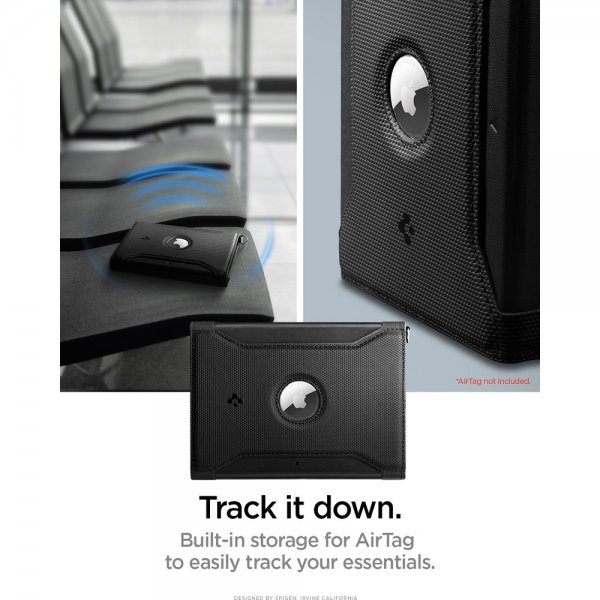 Spigen AirTag Passporttikotelo Musta