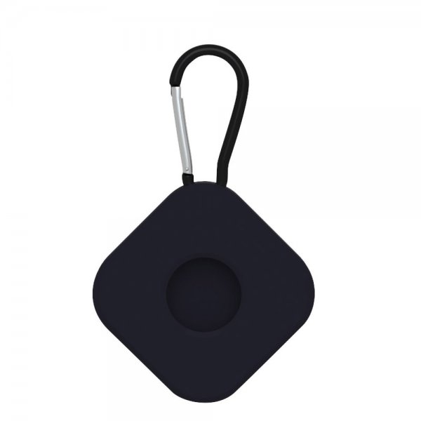 Apple AirTag -silikonipidike karabiinihaalla, neliö, musta
