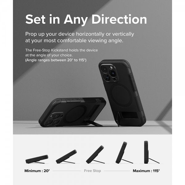 Ringke iPhone 15 Pro -suojakuori Alless MagSafe, musta