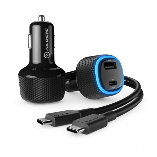 ALOGIC RAPID 2-porttinen USB-C- ja USB-A-autolaturi kannettavalle ja puhelimelle