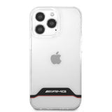 AMG iPhone 13 Pro -kuori, galvanoitu, vaakaraidallinen, punainen, läpinäkyvä