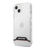 AMG iPhone 13 Mini Kuori Galvanoidut Vaakasuorat Raidat Punainen Läpinäkyvä