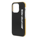 AMG iPhone 14 Pro Max -kuori logolla, musta-keltainen