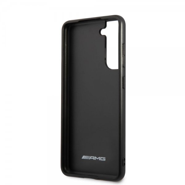 AMG Samsung Galaxy S21 FE Kuori Nahka Raidallinen Hiilikuitu Musta