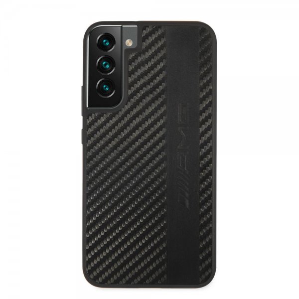 AMG Samsung Galaxy S22 Plus Kuoret Leather Stripe Carbon Musta