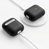 KeyBudz AirPods (1/2) Kotelo PodSkinz, aitoa nahkaa, musta