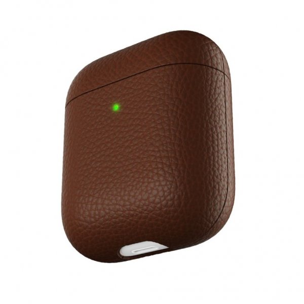 KeyBudz AirPods (1/2) Suojakuori PodSkinz Aito Nahka Ruskea