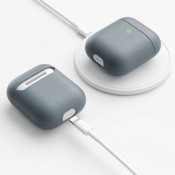 KeyBudz AirPods (1/2) Kotelo PodSkinz Aito nahka Liuskekivi