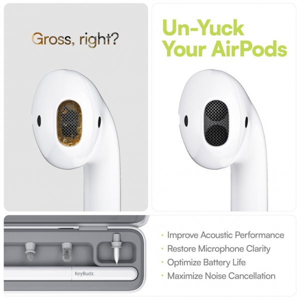 KeyBudz AirCare 2.0 Premium -puhdistussarja Lightning/USB-C