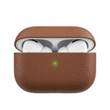 KeyBudz AirPods Pro -kotelo, PodSkinz, aitoa nahkaa, ruskea