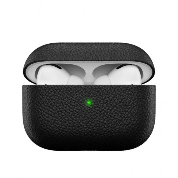 KeyBudz AirPods Pro -kotelo PodSkinz, aitoa nahkaa, musta