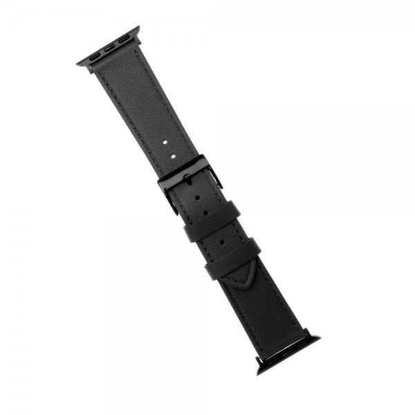 Fixed Apple Watch 38/40/41/42mm ranneke nahkaranneke musta