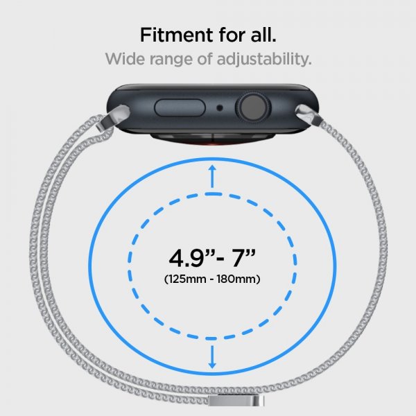Spigen Apple Watch 38/40/41/42mm ranneke Metal Fit, hopea