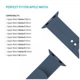 Kiinteä Apple Watch 38/40/41/42mm ranneke silikoni Sporty Strap vaaleansininen