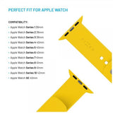 Kiinteä Apple Watch 38/40/41/42mm ranneke Silikoni Sporttihihna Keltainen