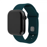 Kiinteä Apple Watch 38/40/41/42mm ranneke silikoni urheilullinen hihna tummanvihreä