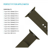 Kiinteä Apple Watch 38/40/41/42mm ranneke silikoni Sporty Strap Oliivinvihreä