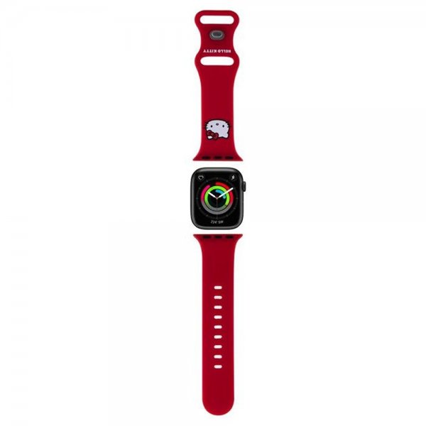 Hello Kitty Apple Watch 38/40/41/42mm ranneke Liquid Silicone Punainen