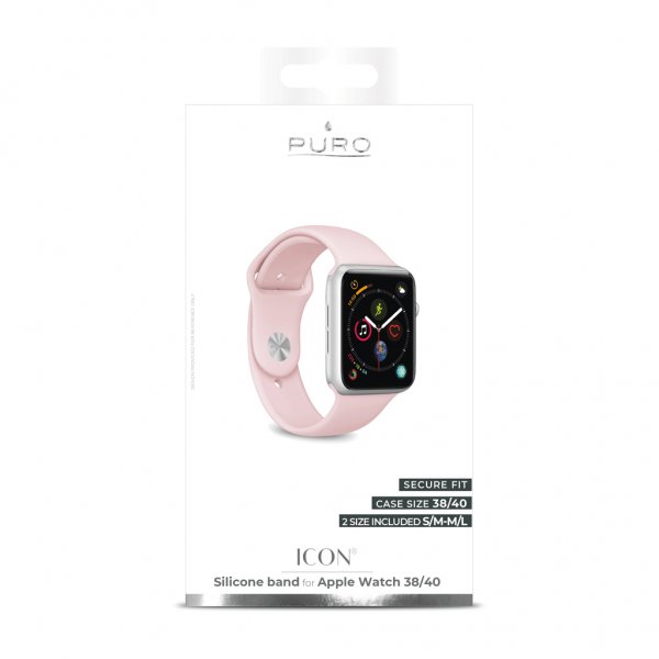 Puro Apple Watch 38/40/41/42mm ranneke ICON Silicone Band Rose
