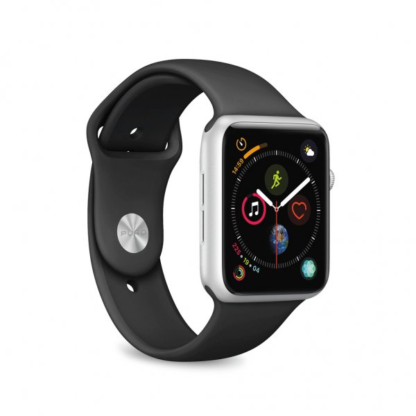 Puro Apple Watch 38/40/41/42mm ranneke ICON Silicone Band musta