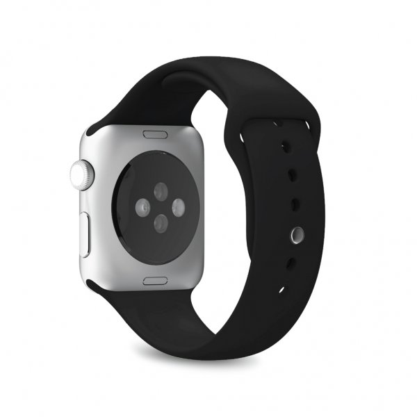 Puro Apple Watch 38/40/41/42mm ranneke ICON Silicone Band musta