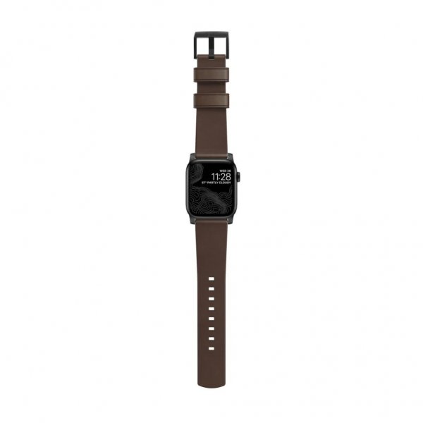 Nomad Apple Watch 38/40/41/42mm ranneke Modern Band Black Hardware Rustic Brown