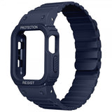 Apple Watch 40/41mm ranneke ja kuori, silikonia, magneettikiinnitys, sininen