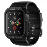 Spigen Apple Watch 40/41mm Kuori rannekkeella Rugged Armor Pro Musta