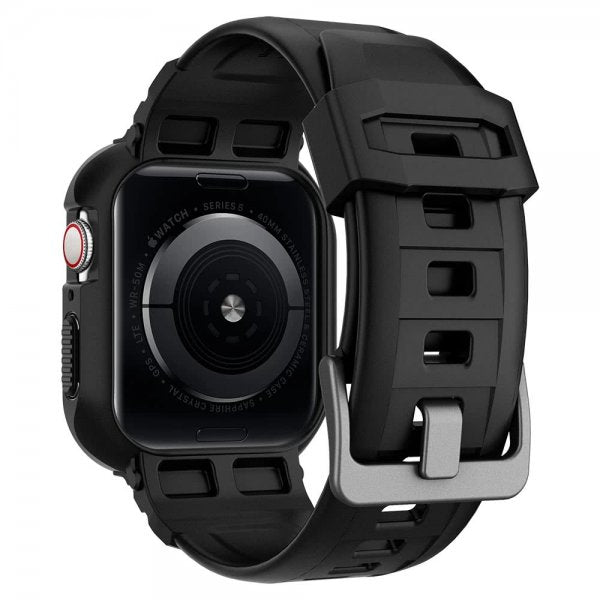 Spigen Apple Watch 40/41mm Kuori rannekkeella Rugged Armor Pro Musta