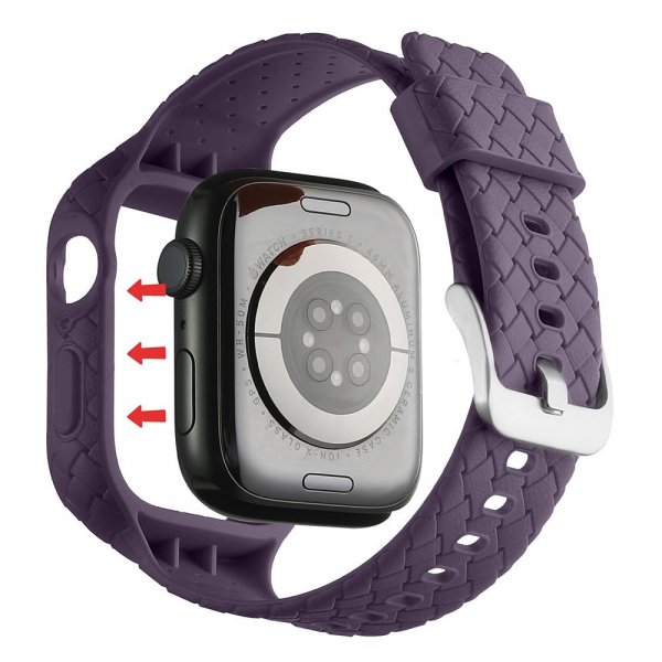 Apple Watch 41mm ranneke, kudottu kuvio, violetti